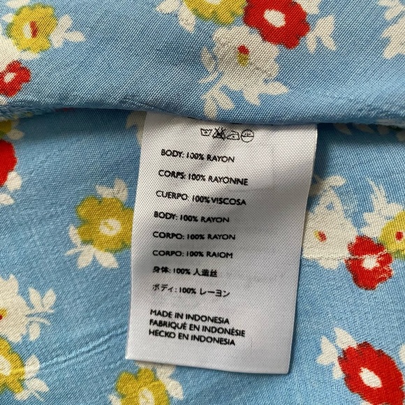 FAITHFUL THE BRAND Dainty Cottagecore Floral Light Blue Flowy Midi Dress Size 2 - Picture 10 of 11